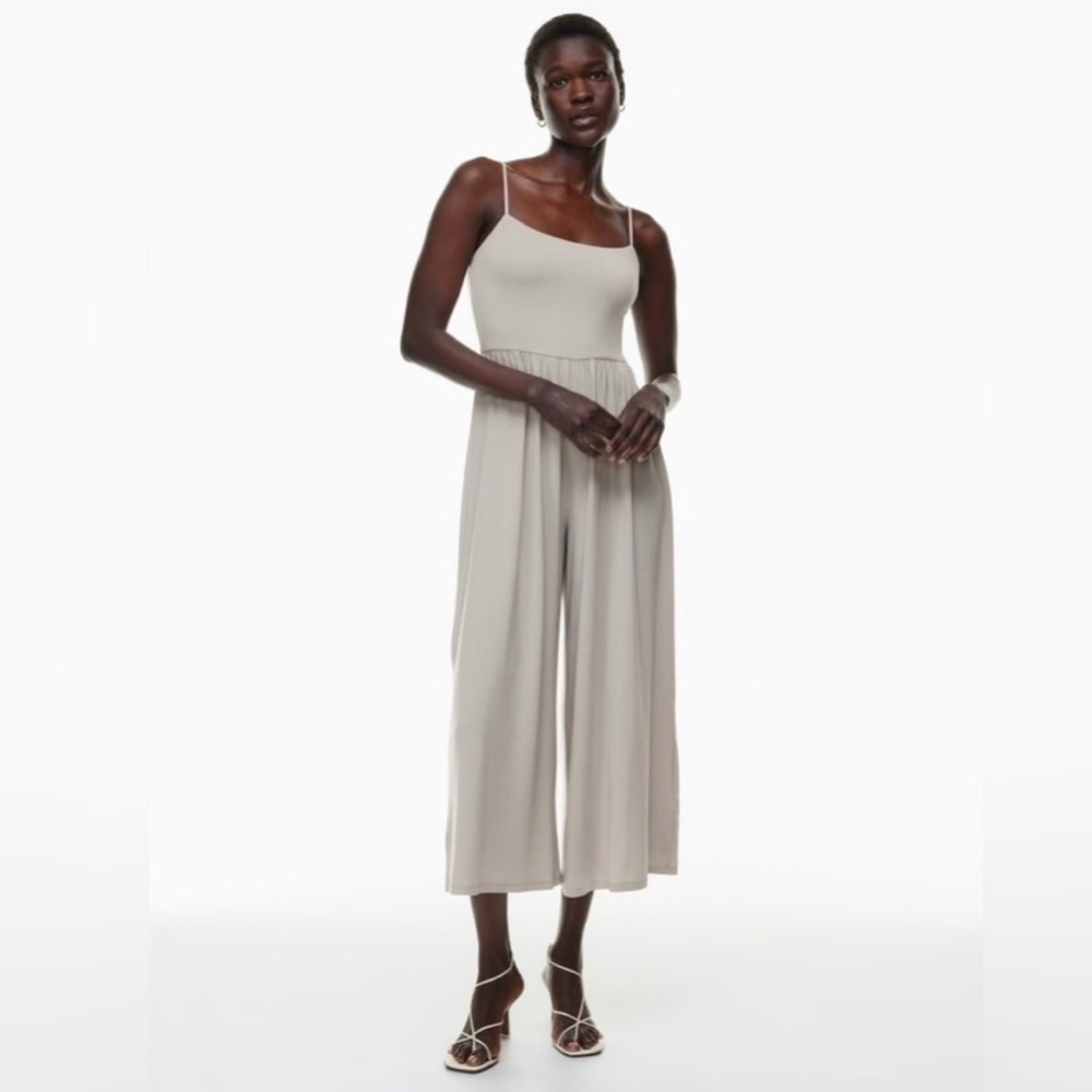 Wilfred Taupe-Strap Wide Leg Cropped Jumpsuit